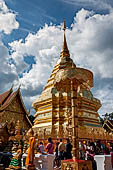 Chiang Mai - Wat Phra That Doi Suthep. The gilded chedi glittering in the sun. 